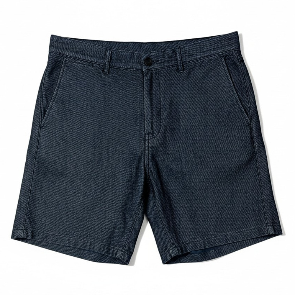 Hugo Boss Taper Fit Shorts Navy Blue Subtle Striped Men's 32R Casual Luxury